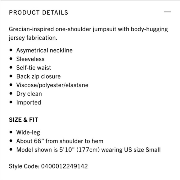 SOLD Alexis Parson Grecian Jumpsuit New Small $624 - Picture 13 of 13